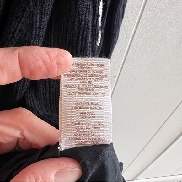 Free People Emma Bohemian Long Sleeve Tunic Dress in Black Combo - Picture 14 of 16